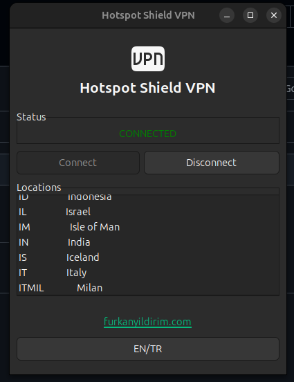 Hotspot Shield VPN GUİ